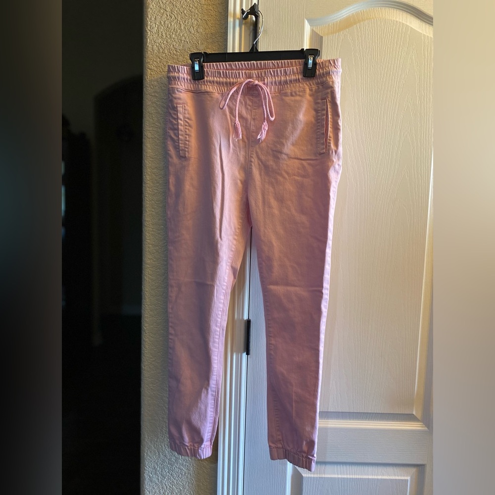 V.I.P.- Pink Tie Front Cinch Pants